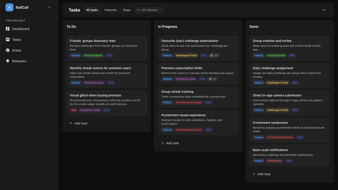 Frostbyte tasks view