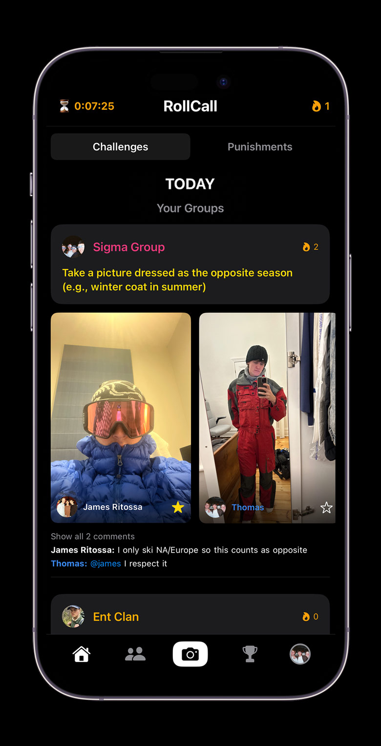RollCall app screenshot