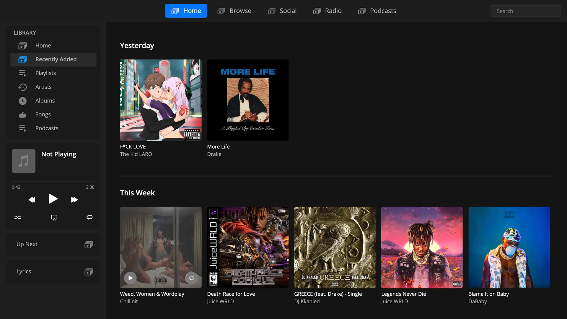 Theatro Music Recently Added Screenshot